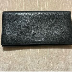 Vintage longchamp Black Leather Wallet